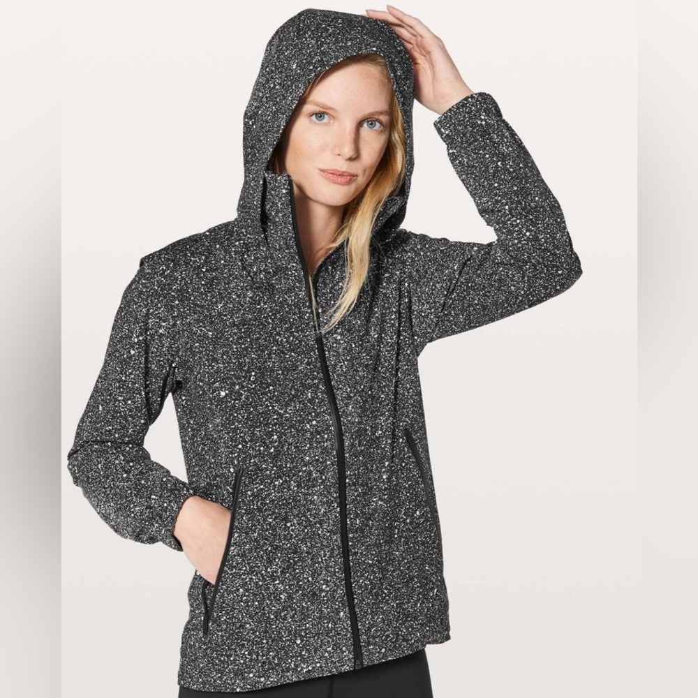 Lululemon Here To Move Jacket in Luminesce Splatter White Black